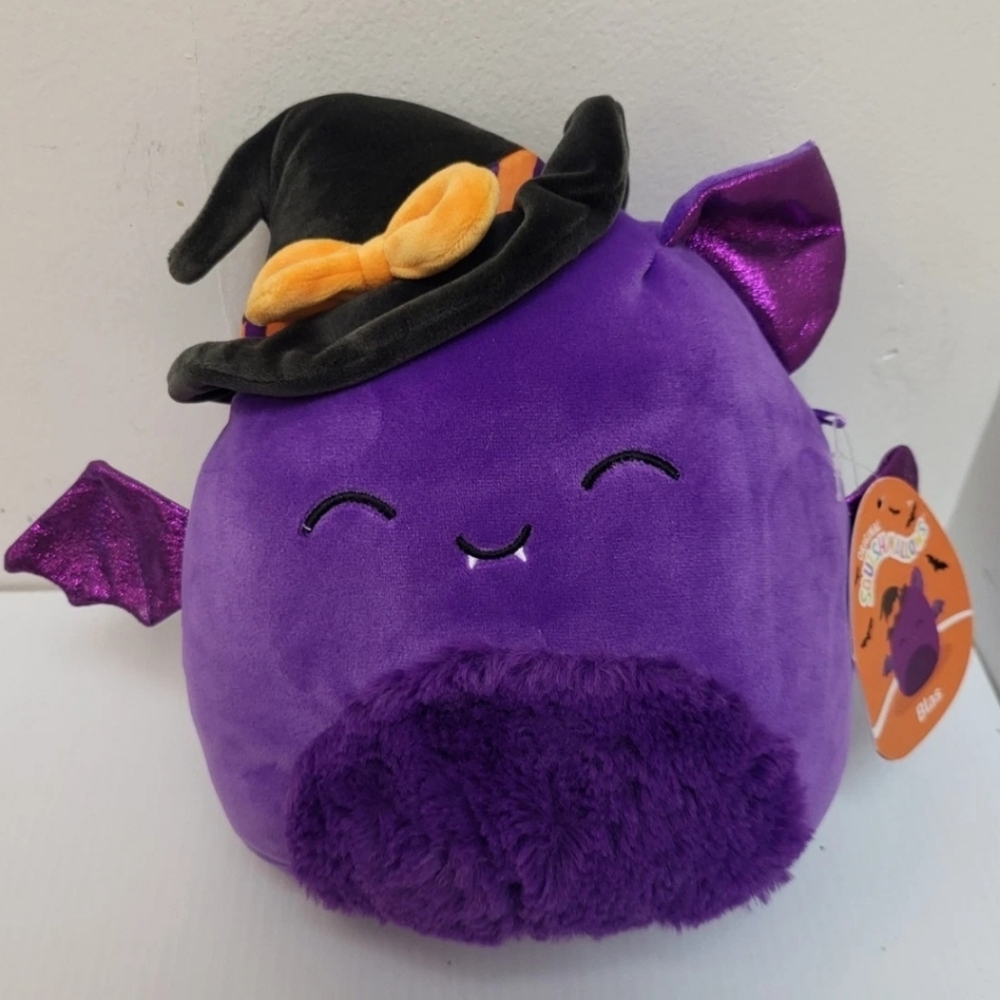 Squishmallows 8" Halloween Blas The Bat With Witch Hat Plush Toy